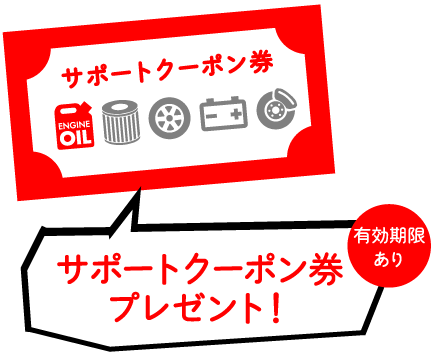 サポートクーポン券プレゼント!