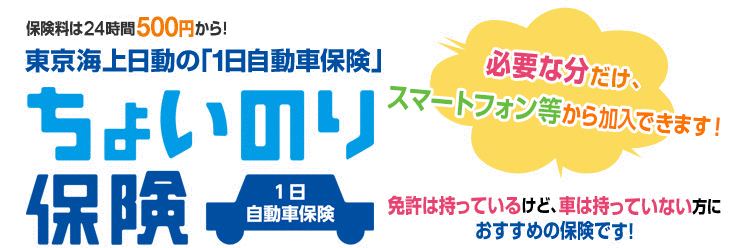 東京海上日動の1日自動車保険