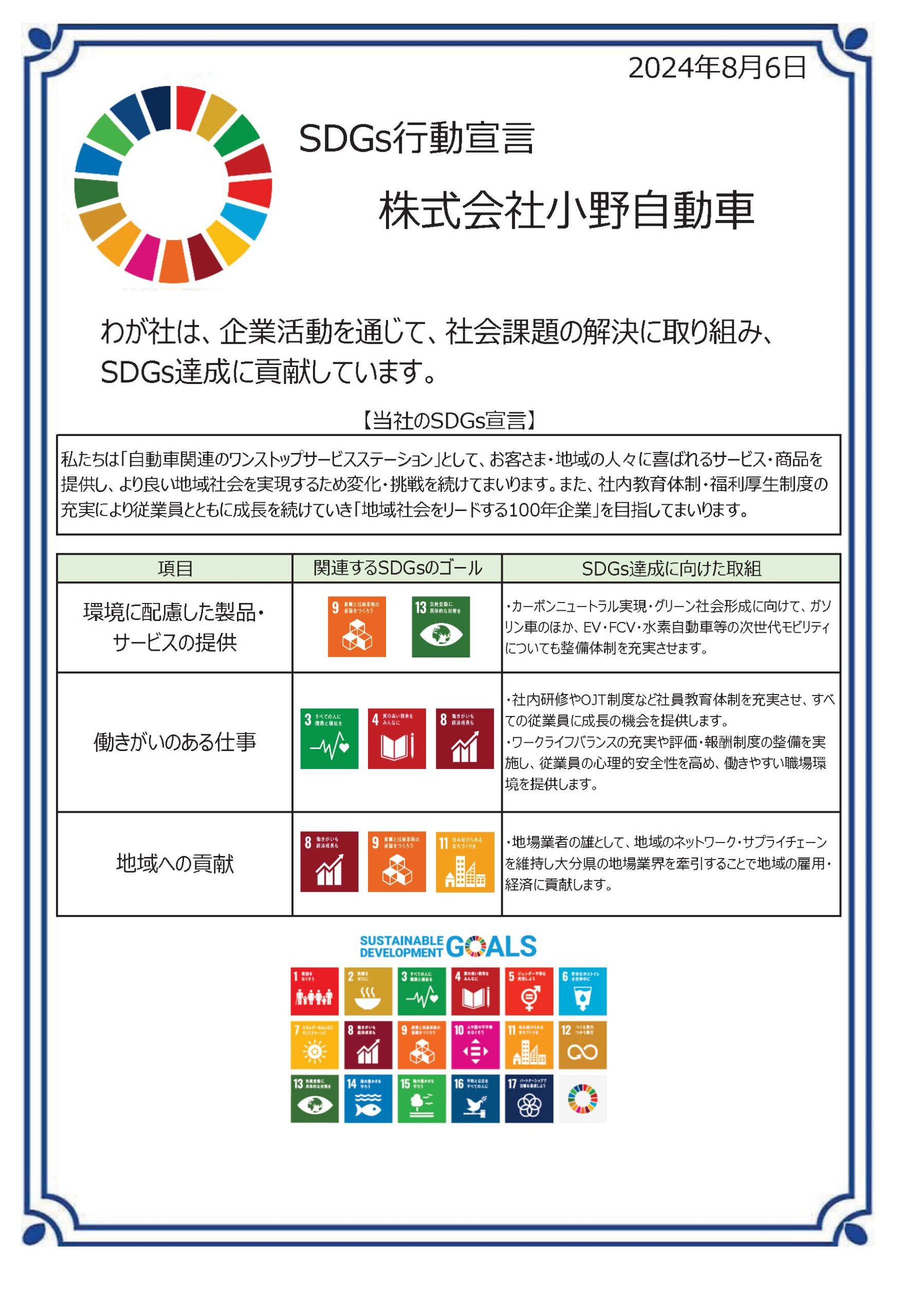 SDGs行動宣言